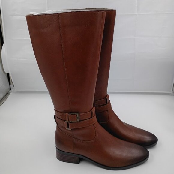 Naturalizer Reid Riding Boot in Cinnamon Leather Women's Size 8.5- Wide Calf - Picture 6 of 6